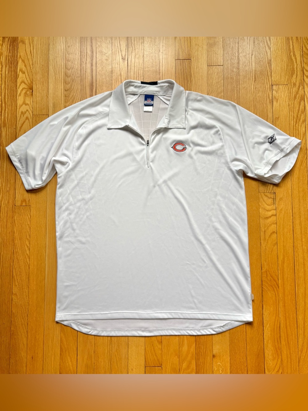 Vintage Chicago Bears Reebok Men’s 1/4 Zip Performance Polo Shirt 2XL White